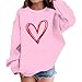 QWKLEAJ Toddler Boys Girls Valentine'S Sweatshirt Girls Long Sleeve Sweatshirts Crewneck Love Heart Print Tops Pullover Fashion Teen Shirts Winter Spring 4T Girl Clothes Pink 5-6 Years