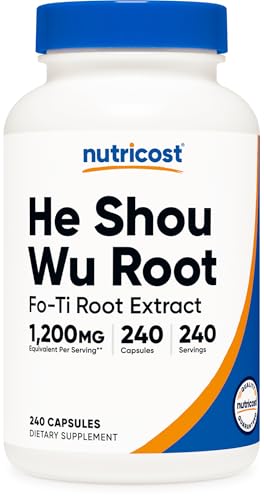 Nutricost He Shou Wu Root Supplement 240 Capsules for 240 Servings Per Bottle - Fo-Ti Root Extract Vegan GMO-Free Gluten-Free