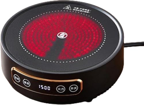 150W Electric Ceramic Tea Stove with Glass Heating Plate, 4-Hour Timer & Multi-Level Heat Control, Dual Voltage for Indoor and Outdoor Brewing