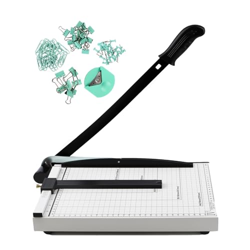 Paper Cutter with Corner Rounder,Paper Clips, Binder Clips and Push Pins Set,12'...
