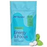 Neuro Energy & Focus Mints - Sugar Free Breath Mints with 40mg Natural Caffeine, B Vitamins & L-Theanine - Vegan Brain Supplement for Exercise, Study & Daily Focus - Spearmint, 90 ct