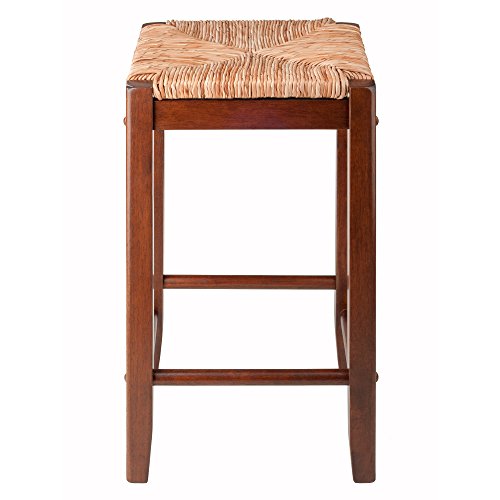 Winsome 2 Piece Bar Stools Rush Seat Kaden Set, Walnut #TOP1
