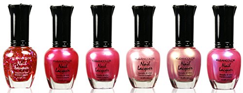 Kleancolor Assorted Nail Polish 6pc Set Selection (Pastel, Metallic, Blue, Pink, Neon, and Purple) (Pink 2, 6 Pieces)