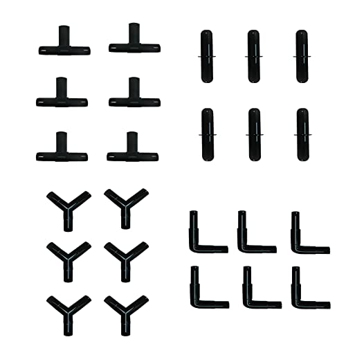 Waycreat 24 pcs 4mm Black Aquarium Airline Tubing Connectors Plastic Inline Valve, M4-24pcs
