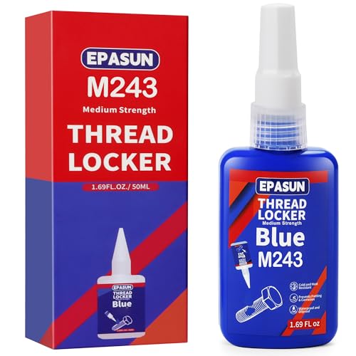 EPASUN 50ml Threadlocker Blue M243, Thread Lock Medium Strength Lock Tight for Nuts, Bolts...