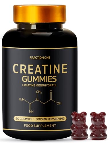 Fraction One Creatine Gummies 5000mg 90 Gummies 45 Days Supply Creatine Monohydrate Gummies - Berry Flavoured Creatine - Pre Workout Gym Supplement for Men & Women - Vegan Chews Chewable Max Strength