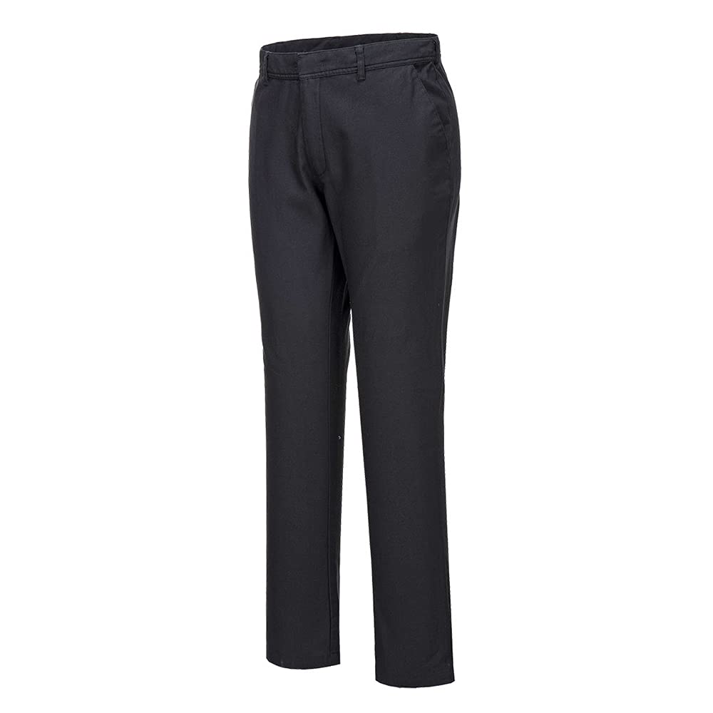 Portwest Stretch Slim Chino Trousers 42 Blk Short