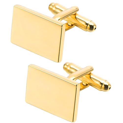 JUGUTA Manschettenknöpfe Herren 2 Stück Gold Business Smoking Shirts 1.8Cm X 1.4Cm Hochzeit