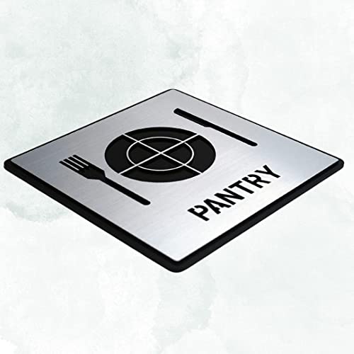Image of CVANU 1pc Silver Acrylic PANTRY Self-Adhesive Sign Board for Office /Hospital /Cafe Sign Board c79