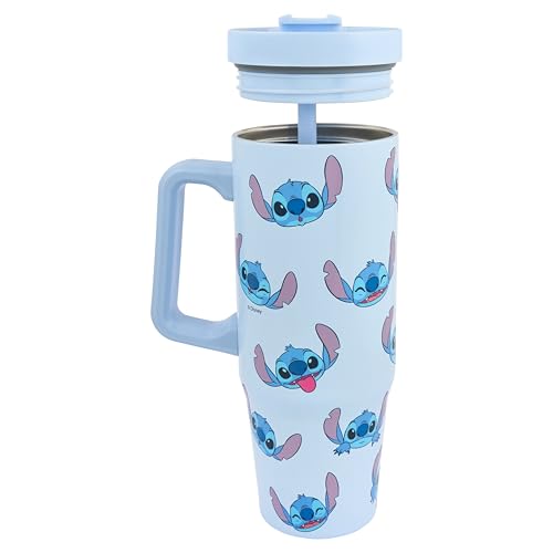 Disney Stitch 900Ml Insulated Tumbler With Straw And Lid | Official Stitch Merchandise By Polar Gear |Double Wall Stainless Steel Tumbler Insulated Cup - 3