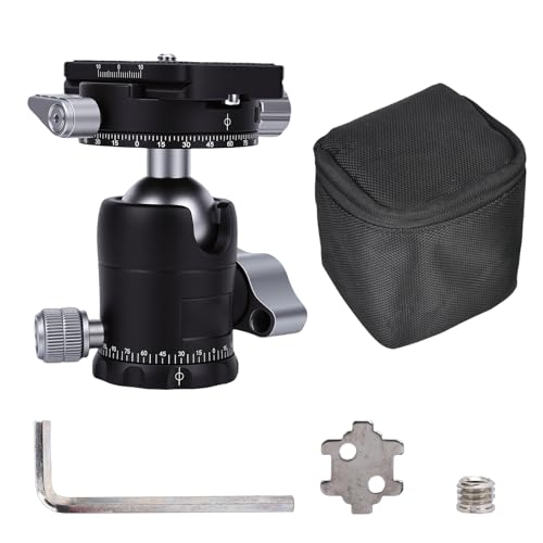 Andoer Panoramic Tripod Ball Head 30mm with 1/4 Quick-Release Plate 360 Degree Rotating Base