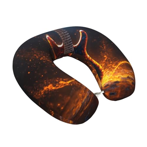 Almohada de viaje con diseño de guitarra eléctrica miniatura 2