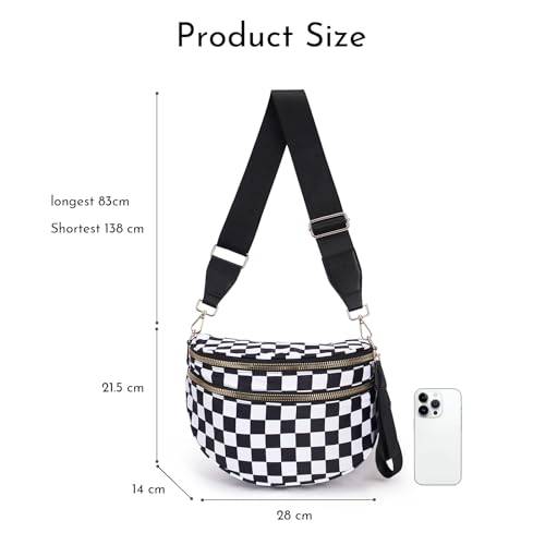 Spacious Nylon Crossbody Pure Colour Crossbody Bag Bum Bag for Women, Handbags Wallets Purses Spacious3