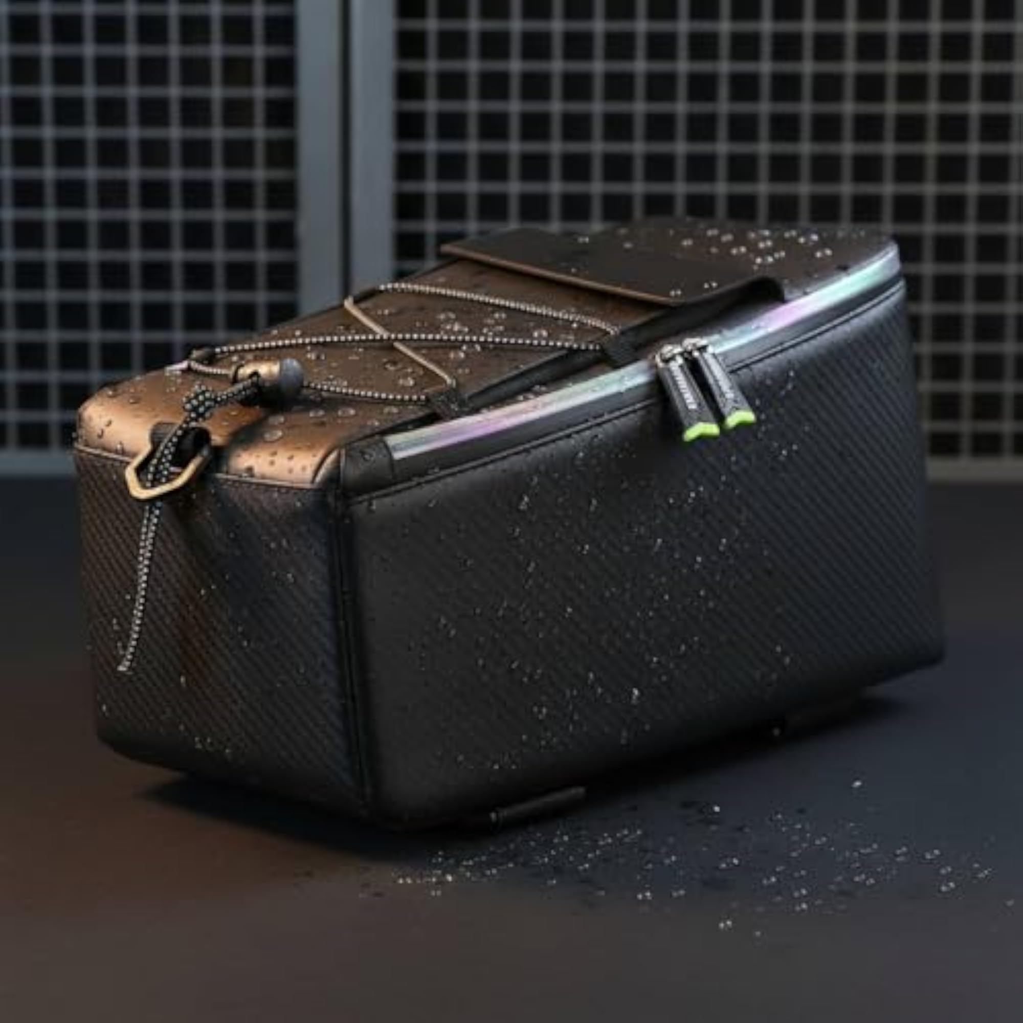 Waterproof Black Bike Trunk Bag with Zipper Closure