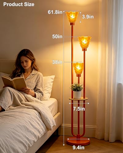 Image of Lightdot Globe Floor Lamp with LED Bulbs Included, Dimmable Floor Lamps,Unique Modern Standing Tall Lamp for Bedroom Living Room /Sofa Beside /Corner Decor-Gold