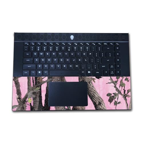 Image of Glossy Glitter Laptop Skin Compatible with Alienware M16 R2 (2024) - Pink Tree Camo - Premium 3M Vinyl Protective Wrap Decal Cover - Easy to Apply | Crafted in The USA by MightySkins
