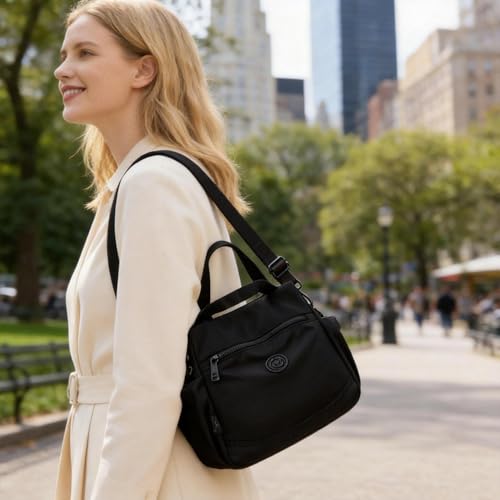 Bolso bandolera ligero impermeable de nylon para mujer miniatura 2