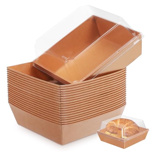 STOBAZA 20pc Cake Slice Containers Lids Sandwich Boxes Dessert Boxes Bakery Take Out Charcuterie to Go Party Food Containers