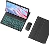 Funda con teclado para Honor Pad X9 11.5 pulgadas 2023, teclado retroiluminado desmontable con funda protectora, negro con mouse 2