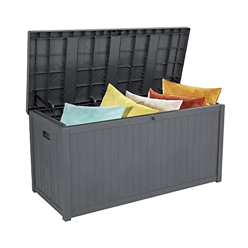 Outdoor Patio Deck Box,Indoor/Outdoor Storage Box For Patio Cushions, Pool Accessories, Toys, Gardening Tools, Sports Equipment, Waterproof (113 Gallon, Grey) #TOP7