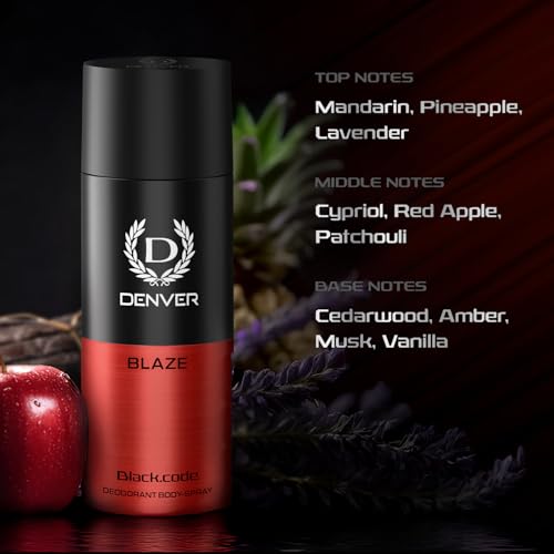 Image of Denver Black Code Blaze Deodorant For Men -150 ML | Long Lasting Deodorant