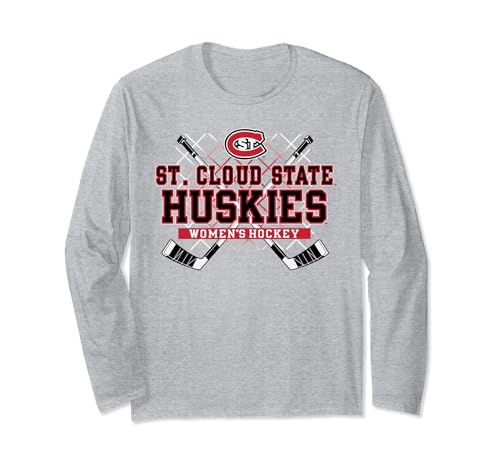 St. Cloud State Huskies Women's Hockey Sticks Gray Long Sleeve T-Shirt