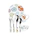 Puresigns ONE Woody Waldtiere Besteck Kindergeschirr Set Besteck mit Gravur 7-TLG Gravurbesteck mit Name graviert, Teller, Tasse, Schale, Geschenk zur Geburt Taufe Geburtstag