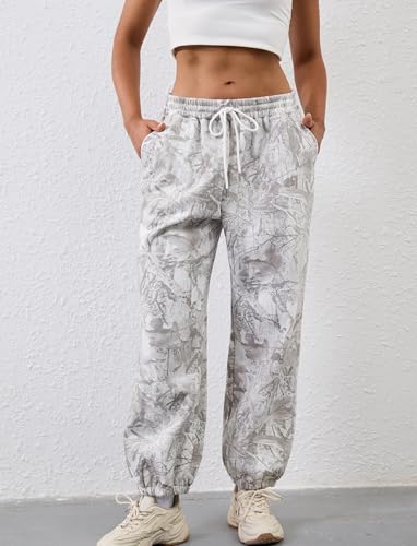 Casual Camo Sweatpants for Women Baggy Fleece Y2K Camouflage High Waisted Joggers Pants with Pockets Streetwear2