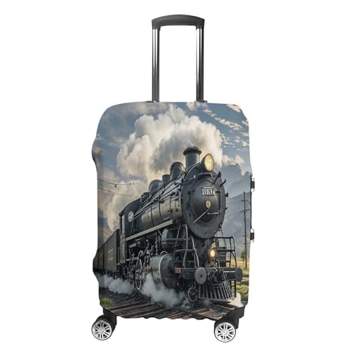 Steam Locomotive Train Travel Luggage Cover Washable Anti-scratch Suitcase Protector Dustproof Protective Cover Case for Wheeled Luggage Fits 19-32 Inch Luggage - Main Image