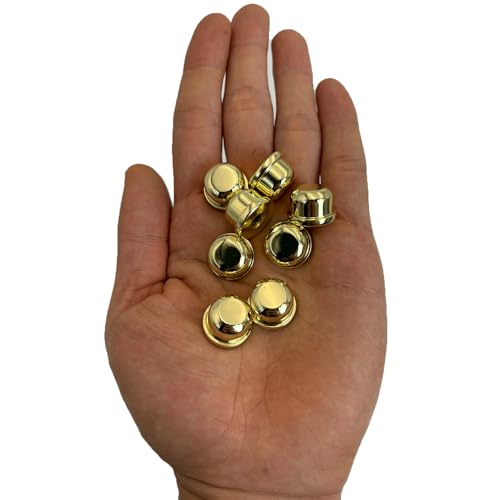 Image of Gold Lamp Finials, 1 /4-27 Thread, 1 /2 Inch Lamp Shade Nuts for Harp Tops | 8 Packs Finish Metal Finials with 1 /4-27 Female Threads for Compatible Table, Floor, Desk And Bedside Lamp Harps