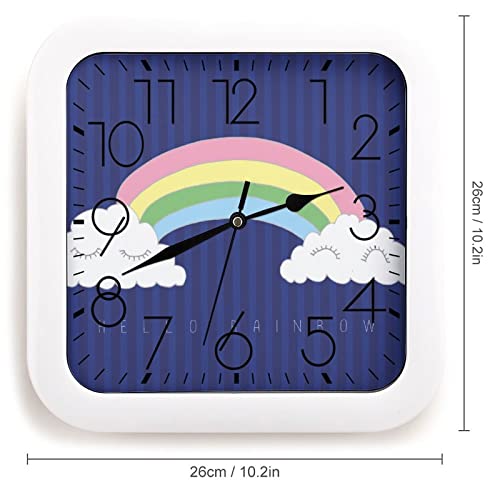 Pendule murale arc-en-ciel moderne de qualité supérieure 26cm sans tic-tac - 3