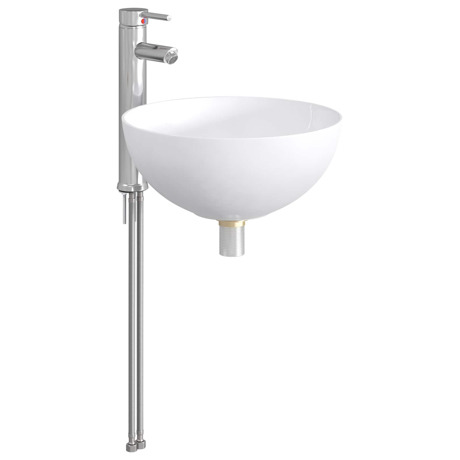 Lavabo de baño cromado 35,5 x 35,5 x 14,5 cm Metal