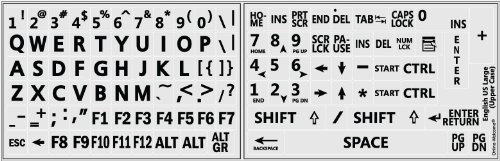 5 Pegatinas de Letras Grandes en Inglés US para Teclado miniatura 5