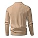 Shunking Mens Cable Knit Sweater Casual Solid Shirts Long Sleeve Collared Tops Fashion Fall Sweatshirts Men Zip Up Sweatshirt (Khaki, M)