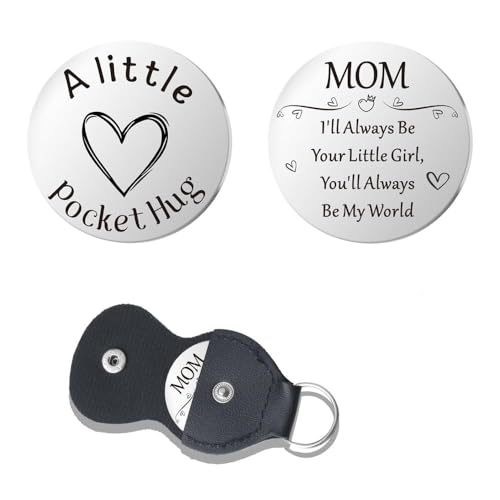 Mom Birthday Gifts for Mom Mother Pocket Hug Token for Women Mom Retirement Gifts for Mom Mother Women Double Sided Keychain for Mom Mother Christmas Gifts for Mom Mother from Daughter