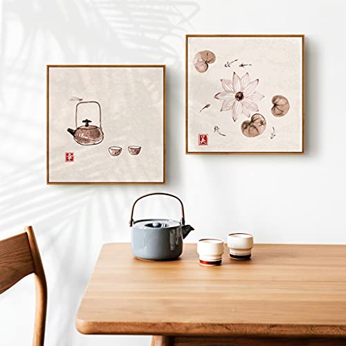 Prachtige Wanddecoratie Japanse-stijl Wall Art Canvas voor Woonkamer Plant Bloemen Wall Decor Huis Slaapkamer Modern… - Afbeelding 4