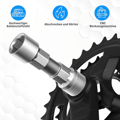 WATSABRO Kurbelabzieher Fahrrad 14mm Schlüssel Universal Tretlager Werkzeug – Ansicht 3