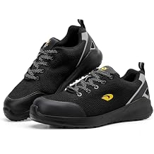 DRKA Steel Toe Shoes for Men, Breathable Lightweight Work Sneakers Safety Shoes for Men with Anti-Static