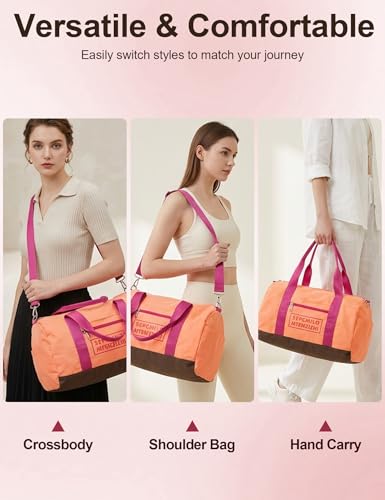 Image of Venzina Unisex Large Capacity Gym and Travel Backpack, Multi-Compartment Sports Duffle Bag with Organized Storage, Multi-Way Carry Yoga Crossbody Bag for Fitness, Workout, Hiking, Daily Use- Pink