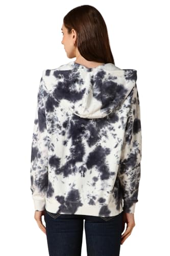 Image of Women White Print Hooded Neck Sweatshirt
