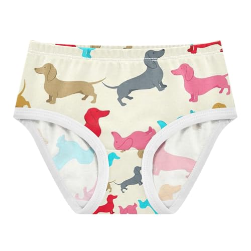 Colorful Dachshund Dogs Toddler Girls Underwear, Girl Underwear, 2T–8 Years