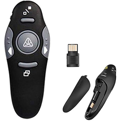 COSORO Wireless Presenter,2.4GHz Wireless USB PowerPoint Remote Control Presentation Clicker with Red Laser Pointer,for PPT/Keynote/Prezi/OpenOffice/Windows/Mac OS/Android/Linux- Up to 15 m Range Cover