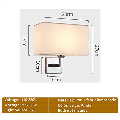 Sduytdg Farmhouse Fabric Shade Wall Sconces Vanity Mirror Light Fixture In Chrome Finish Modern Wall Lamps For Bedroom Bathroom Indoor Metal Sconces Wall Lighting #TOP4
