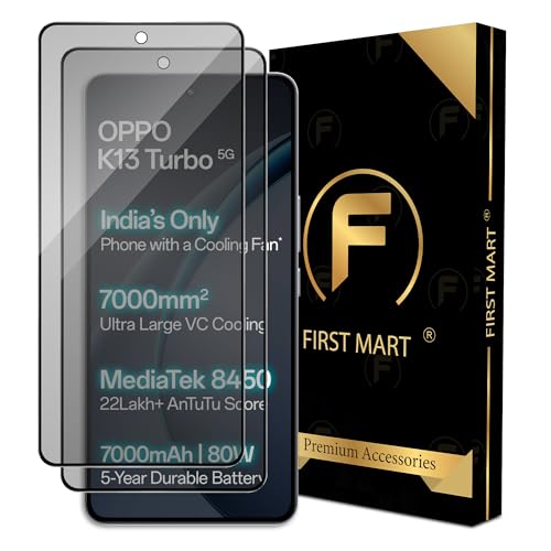 Image of FIRST MART Military-Grade Matte Anti-Glare Tempered Glass for Oppo K13 Turbo Pro and Oppo K13 Turbo (6.59 Inch) With Installation Kit | Edge to Edge Coverage |Anti Glare, Bubble-Free [2 Pack]