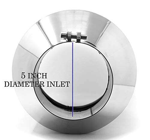 Rp Remarkable Power, 5" Inlet 10" Outlet 18" Long Stainless Steel Rolled Edge Diesel Exhaust Tip Ext39 #TOP3