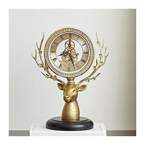 Reloj de mesa de metal europeo con luz para decoración de salones 2