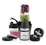 Domaya 1000W High Power Nutri Blender - Portable Blender For Shakes And Smoothies - Mini Blender And Baby Food Maker - Blenders for Kitchen and Food Processing - BPA Free with 1L Portable Cup and 0.4L Grinder Cup