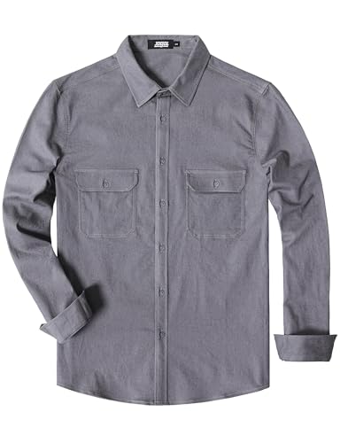 Chemise en jean homme à manches longues avec poches poitrine coton coupe droite