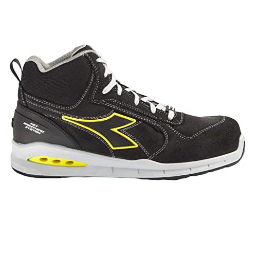 Diadora Run Net AIRBOX Mid S3 SRC, Chaussure de Piste d'athlétisme Homme, Black/Black, 43 EU