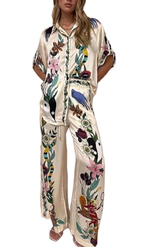 NIUVOO Conjunto de 2 piezas para mujer con estampado boho,